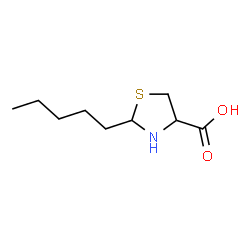 ChemSpider 2D Image | 2-Pentyl-1,3-thiazolidine-4-carboxylic acid | C9H17NO2S