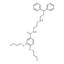 ChemSpider 2D Image | N-[1-(3,4-Dibutoxyphenyl)ethyl]-N'-(3,3-diphenylpropyl)-1,3-propanediamine | C34H48N2O2