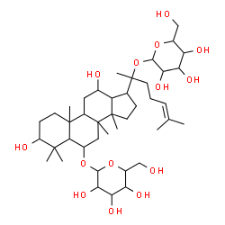 ChemSpider 2D Image | 20-(Hexopyranosyloxy)-3,12-dihydroxydammar-24-en-6-yl hexopyranoside | C42H72O14