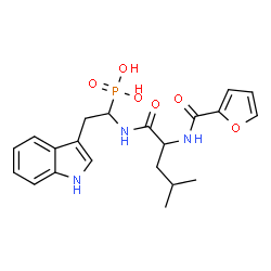 ChemSpider 2D Image | [1-{[N-(2-Furoyl)leucyl]amino}-2-(1H-indol-3-yl)ethyl]phosphonic acid | C21H26N3O6P