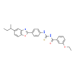 ChemSpider 2D Image | N-{[4-(5-sec-Butyl-1,3-benzoxazol-2-yl)phenyl]carbamothioyl}-3-ethoxybenzamide | C27H27N3O3S