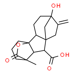 ChemSpider 2D Image | 5-Hydroxy-11-methyl-6-methylene-16-oxo-15-oxapentacyclo[9.3.2.1~5,8~.0~1,10~.0~2,8~]heptadecane-9-carboxylic acid | C19H24O5