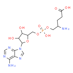 ChemSpider 2D Image | 9-{5-O-[(2-Amino-4-carboxybutoxy)(hydroxy)phosphoryl]pentofuranosyl}-9H-purin-6-amine | C15H23N6O9P