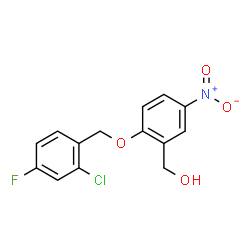 ChemSpider 2D Image | {2-[(2-Chloro-4-fluorobenzyl)oxy]-5-nitrophenyl}methanol | C14H11ClFNO4