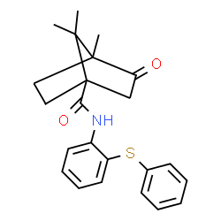 ChemSpider 2D Image | 4,7,7-Trimethyl-3-oxo-N-[2-(phenylsulfanyl)phenyl]bicyclo[2.2.1]heptane-1-carboxamide | C23H25NO2S