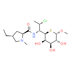 ChemSpider 2D Image | Methyl (5R)-5-[(1S,2S)-2-chloro-1-{[(4R)-4-ethyl-1-methyl-L-prolyl]amino}propyl]-5-thio-beta-L-arabinopyranoside | C17H31ClN2O5S