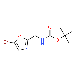 ChemSpider 2D Image | tert-butyl N-[(5-bromo-1,3-oxazol-2-yl)methyl]carbamate | C9H13BrN2O3