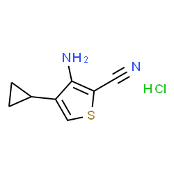 ChemSpider 2D Image | 3-Amino-4-cyclopropyl-2-thiophenecarbonitrile hydrochloride (1:1) | C8H9ClN2S