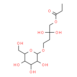 ChemSpider 2D Image | 4-(Hexopyranosyloxy)-2,2-dihydroxybutyl propionate | C13H24O10