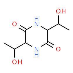 ChemSpider 2D Image | 3,6-Bis(1-hydroxyethyl)-2,5-piperazinedione | C8H14N2O4