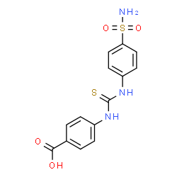 ChemSpider 2D Image | 4-{[(4-Sulfamoylphenyl)carbamothioyl]amino}benzoic acid | C14H13N3O4S2