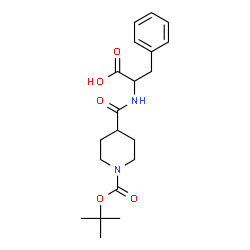 ChemSpider 2D Image | N-[(1-{[(2-Methyl-2-propanyl)oxy]carbonyl}-4-piperidinyl)carbonyl]phenylalanine | C20H28N2O5