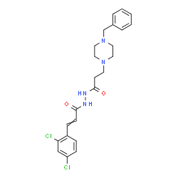 ChemSpider 2D Image | N'-[3-(4-Benzyl-1-piperazinyl)propanoyl]-3-(2,4-dichlorophenyl)acrylohydrazide | C23H26Cl2N4O2