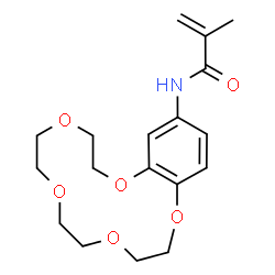 ChemSpider 2D Image | 2-Methyl-N-(2,3,5,6,8,9,11,12-octahydro-1,4,7,10,13-benzopentaoxacyclopentadecin-15-yl)acrylamide | C18H25NO6