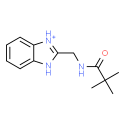 ChemSpider 2D Image | 2-{[(2,2-Dimethylpropanoyl)amino]methyl}-1H-3,1-benzimidazol-3-ium | C13H18N3O