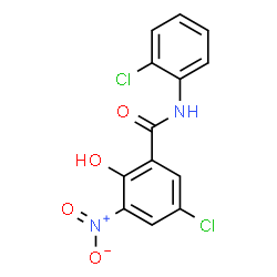 ChemSpider 2D Image | 5-Chloro-N-(2-chlorophenyl)-2-hydroxy-3-nitrobenzamide | C13H8Cl2N2O4
