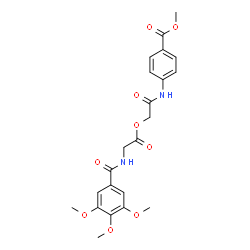 ChemSpider 2D Image | Methyl 4-[({[N-(3,4,5-trimethoxybenzoyl)glycyl]oxy}acetyl)amino]benzoate | C22H24N2O9