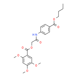 ChemSpider 2D Image | 2-{[4-(Butoxycarbonyl)phenyl]amino}-2-oxoethyl 2,4,5-trimethoxybenzoate | C23H27NO8
