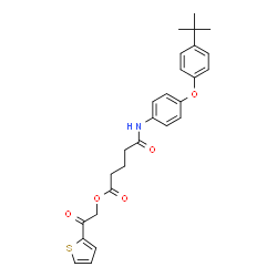 ChemSpider 2D Image | 2-Oxo-2-(2-thienyl)ethyl 5-{[4-(4-tert-butylphenoxy)phenyl]amino}-5-oxopentanoate | C27H29NO5S