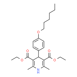ChemSpider 2D Image | Diethyl 4-[4-(hexyloxy)phenyl]-2,6-dimethyl-1,4-dihydro-3,5-pyridinedicarboxylate | C25H35NO5