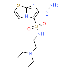 ChemSpider 2D Image | N-[2-(Diethylamino)ethyl]-6-hydrazinoimidazo[2,1-b][1,3]thiazole-5-sulfonamide | C11H20N6O2S2