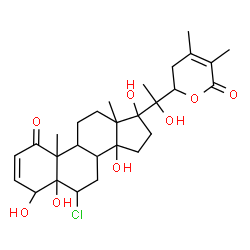 ChemSpider 2D Image | 6-Chloro-4,5,14,17,20-pentahydroxy-22,26-epoxyergosta-2,24-diene-1,26-dione | C28H39ClO8