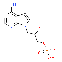 ChemSpider 2D Image | 3-(4-Amino-7H-pyrrolo[2,3-d]pyrimidin-7-yl)-2-hydroxypropyl dihydrogen phosphate | C9H13N4O5P