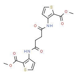 ChemSpider 2D Image | Dimethyl 3,3'-[(1,4-dioxo-1,4-butanediyl)diimino]di(2-thiophenecarboxylate) | C16H16N2O6S2