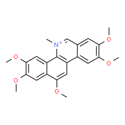 ChemSpider 2D Image | 2,3,8,9,12-Pentamethoxy-5-methylbenzo[c]phenanthridinium | C23H24NO5