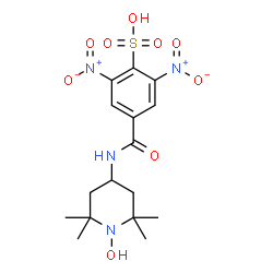ChemSpider 2D Image | 4-[(1-Hydroxy-2,2,6,6-tetramethyl-4-piperidinyl)carbamoyl]-2,6-dinitrobenzenesulfonic acid | C16H22N4O9S