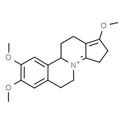 ChemSpider 2D Image | 1,8,9-Trimethoxy-3,5,6,10b,11,12-hexahydro-2H-cyclopenta[5,6]pyrido[2,1-a]isoquinolinium | C19H24NO3