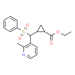 ChemSpider 2D Image | Ethyl 2-[(2-methyl-3-pyridinyl)(phenylsulfonyl)methyl]cyclopropanecarboxylate | C19H21NO4S