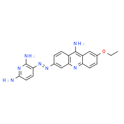 ChemSpider 2D Image | 3-[(E)-(9-Amino-7-ethoxy-3-acridinyl)diazenyl]-2,6-pyridinediamine | C20H19N7O