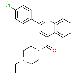 ChemSpider 2D Image | [2-(4-Chlorophenyl)-4-quinolinyl](4-ethyl-1-piperazinyl)methanone | C22H22ClN3O