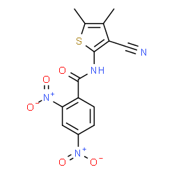 ChemSpider 2D Image | N-(3-Cyano-4,5-dimethyl-2-thienyl)-2,4-dinitrobenzamide | C14H10N4O5S
