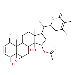 ChemSpider 2D Image | 4,14-Dihydroxy-1,26-dioxo-5,6:22,26-diepoxyergosta-2,24-dien-15-yl acetate | C30H40O8