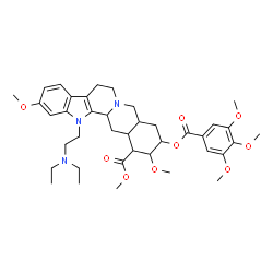 ChemSpider 2D Image | Methyl 1-[2-(diethylamino)ethyl]-11,17-dimethoxy-18-[(3,4,5-trimethoxybenzoyl)oxy]yohimban-16-carboxylate | C39H53N3O9