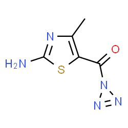 ChemSpider 2D Image | (2-Amino-4-methyl-1,3-thiazol-5-yl)(1H-triaziren-1-yl)methanone | C5H5N5OS