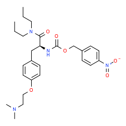 ChemSpider 2D Image | O-[2-(Dimethylamino)ethyl]-Nalpha-{[(4-nitrobenzyl)oxy]carbonyl}-N,N-dipropyl-L-tyrosinamide | C27H38N4O6