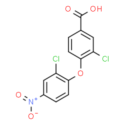 ChemSpider 2D Image | 3-Chloro-4-(2-chloro-4-nitrophenoxy)benzoic acid | C13H7Cl2NO5