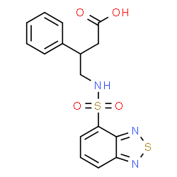 ChemSpider 2D Image | 4-[(2,1,3-Benzothiadiazol-4-ylsulfonyl)amino]-3-phenylbutanoic acid | C16H15N3O4S2