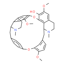 ChemSpider 2D Image | 10,15,26-Trimethoxy-4,20-dimethyl-12,28-dioxa-4,20-diazaheptacyclo[27.2.2.1~7,11~.1~13,17~.1~23,27~.0~3,8~.0~21,35~]hexatriaconta-1(31),7(36),8,10,13(35),14,16,23(34),24,26,29,32-dodecaen-14-ol | C37H40N2O6