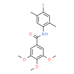 ChemSpider 2D Image | N-(4-Iodo-2,5-dimethylphenyl)-3,4,5-trimethoxybenzamide | C18H20INO4
