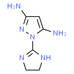 ChemSpider 2D Image | 1-(4,5-Dihydro-1H-imidazol-2-yl)-1H-pyrazole-3,5-diamine | C6H10N6