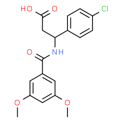 ChemSpider 2D Image | 3-(4-Chlorophenyl)-3-[(3,5-dimethoxybenzoyl)amino]propanoic acid | C18H18ClNO5