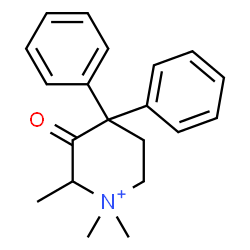 ChemSpider 2D Image | 1,1,2-Trimethyl-3-oxo-4,4-diphenylpiperidinium | C20H24NO