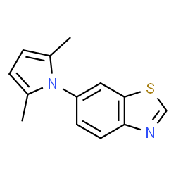 ChemSpider 2D Image | 6-(2,5-Dimethyl-1H-pyrrol-1-yl)-1,3-benzothiazole | C13H12N2S