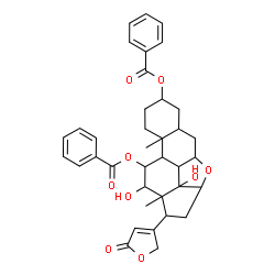ChemSpider 2D Image | 3,11-Bis(benzoyloxy)-12,14-dihydroxy-7,15-epoxycard-20(22)-enolide | C37H40O9