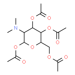 ChemSpider 2D Image | 1,3,4,6-Tetra-O-acetyl-2-deoxy-2-(dimethylamino)hexopyranose | C16H25NO9