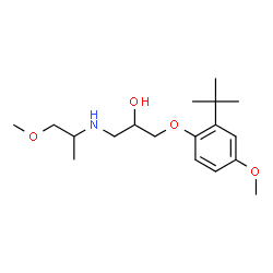 ChemSpider 2D Image | 1-[4-Methoxy-2-(2-methyl-2-propanyl)phenoxy]-3-[(1-methoxy-2-propanyl)amino]-2-propanol | C18H31NO4